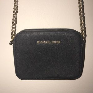 Michael Kors small black jet set crossbody bag